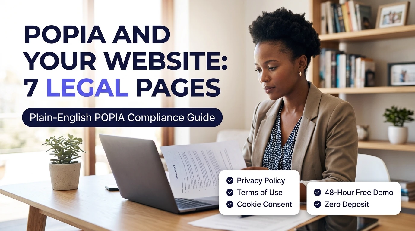 POPIA and your website — the 7 legal pages every South African business needs, plain-English compliance guide